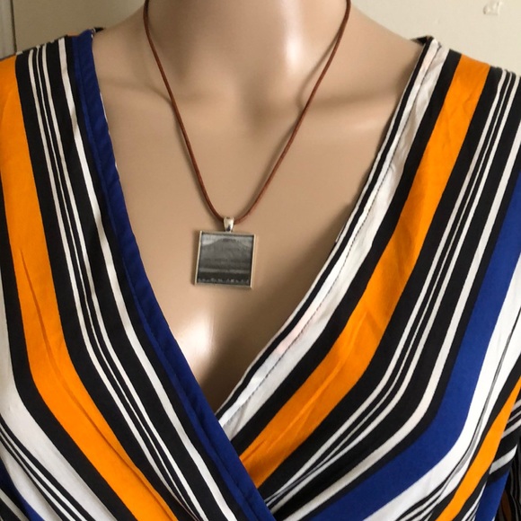 Striped Wrap Blouse 100% Polyester Brand New - Picture 5 of 8